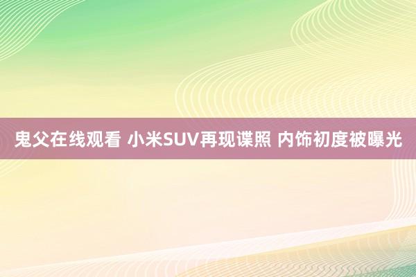 鬼父在线观看 小米SUV再现谍照 内饰初度被曝光