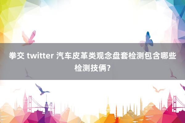 拳交 twitter 汽车皮革类观念盘套检测包含哪些检测技俩？