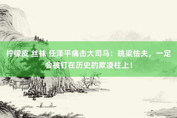 柠檬皮 丝袜 任泽平痛击大司马：跳梁怯夫，一定会被钉在历史的欺凌柱上！