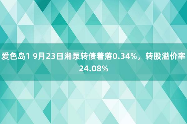 爱色岛1 9月23日湘泵转债着落0.34%，转股溢价率24.08%