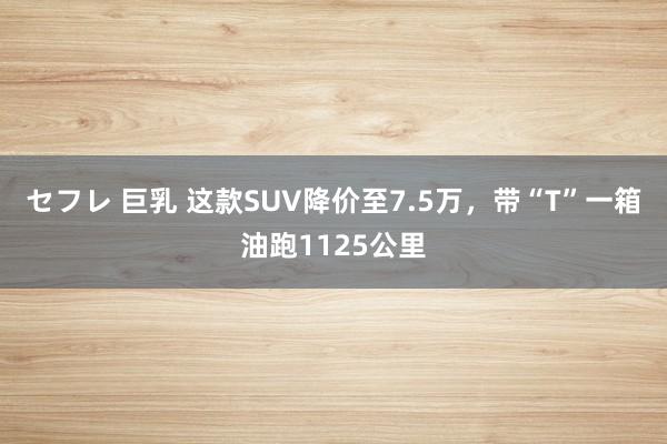 セフレ 巨乳 这款SUV降价至7.5万，带“T”一箱油跑1125公里