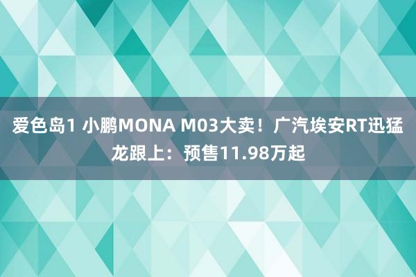 爱色岛1 小鹏MONA M03大卖！广汽埃安RT迅猛龙跟上：预售11.98万起