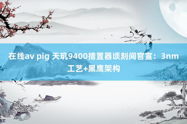 在线av pig 天玑9400措置器顷刻间官宣：3nm工艺+黑鹰架构