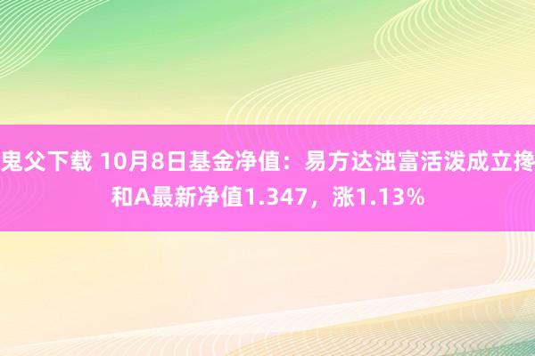 鬼父下载 10月8日基金净值：易方达浊富活泼成立搀和A最新净值1.347，涨1.13%