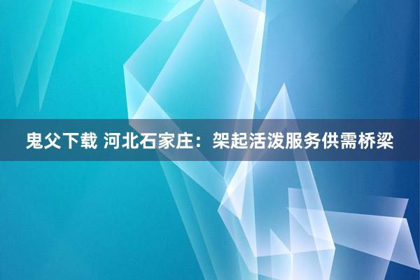 鬼父下载 河北石家庄：架起活泼服务供需桥梁