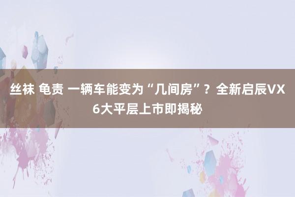 丝袜 龟责 一辆车能变为“几间房”？全新启辰VX6大平层上市即揭秘