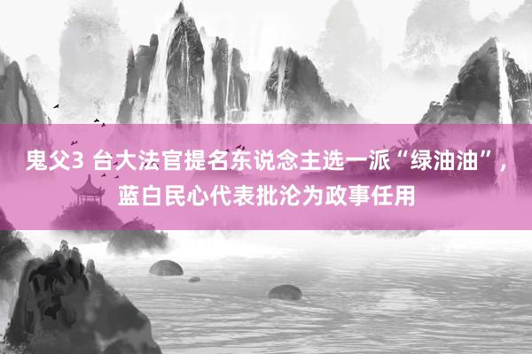 鬼父3 台大法官提名东说念主选一派“绿油油”，蓝白民心代表批沦为政事任用