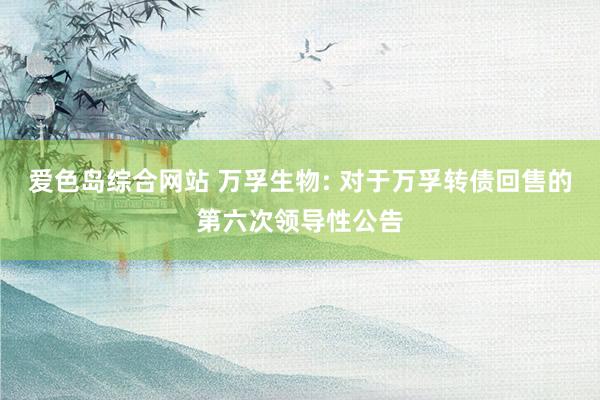 爱色岛综合网站 万孚生物: 对于万孚转债回售的第六次领导性公告