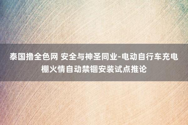 泰国撸全色网 安全与神圣同业-电动自行车充电棚火情自动禁锢安装试点推论