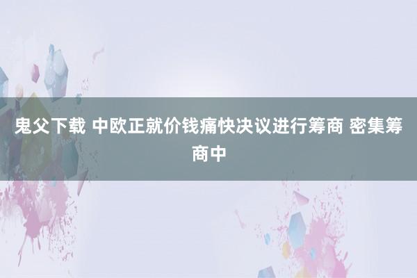 鬼父下载 中欧正就价钱痛快决议进行筹商 密集筹商中