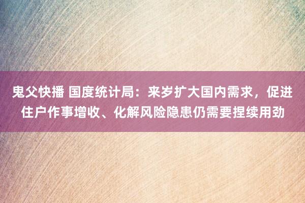 鬼父快播 国度统计局：来岁扩大国内需求，促进住户作事增收、化解风险隐患仍需要捏续用劲