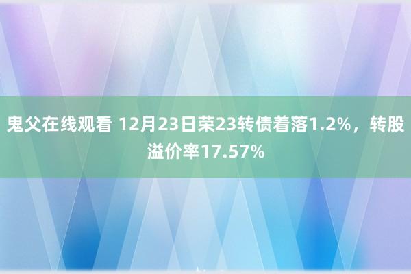 鬼父在线观看 12月23日荣23转债着落1.2%，转股溢价率17.57%