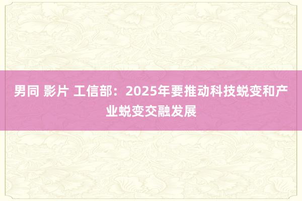 男同 影片 工信部：2025年要推动科技蜕变和产业蜕变交融发展