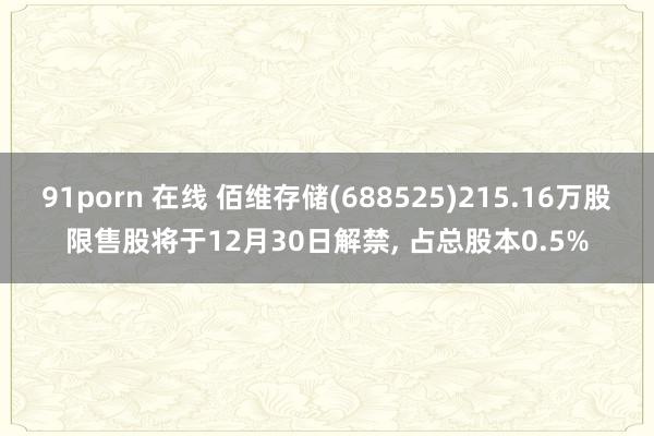 91porn 在线 佰维存储(688525)215.16万股限售股将于12月30日解禁， 占总股本0.5%