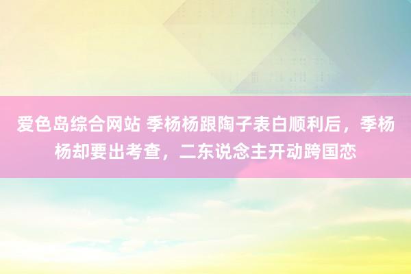 爱色岛综合网站 季杨杨跟陶子表白顺利后，季杨杨却要出考查，二东说念主开动跨国恋