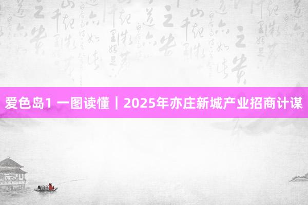 爱色岛1 一图读懂｜2025年亦庄新城产业招商计谋