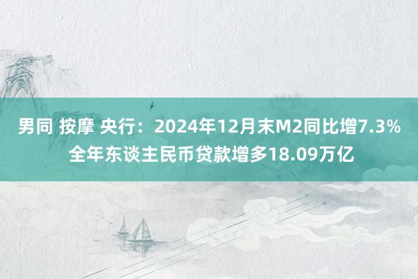 男同 按摩 央行：2024年12月末M2同比增7.3% 全年东谈主民币贷款增多18.09万亿